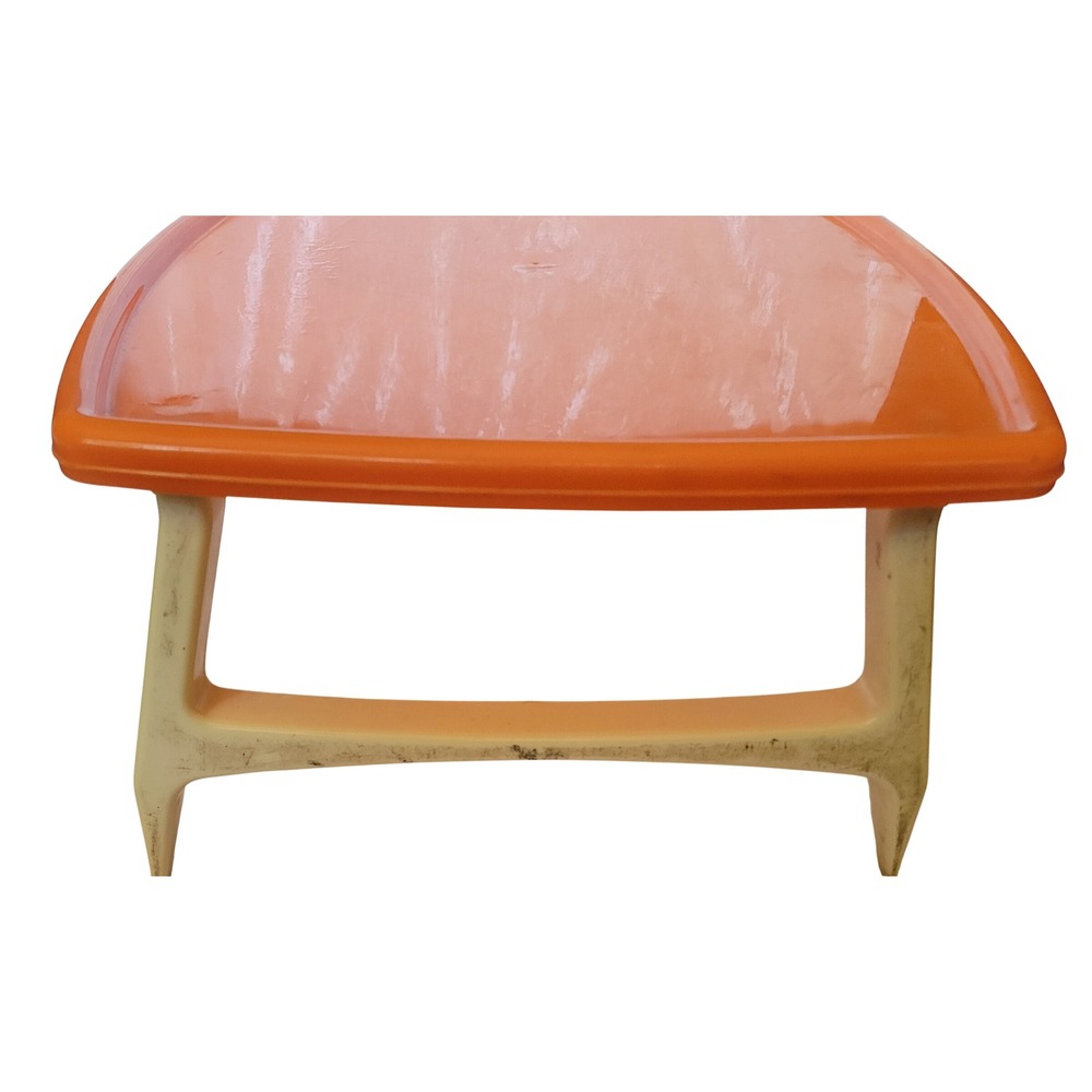 Vtg Orange TV Lap Tray W/ Cup Holder Retro Bed N Breakfast Blissfield Hollywood - Picture 4 of 8